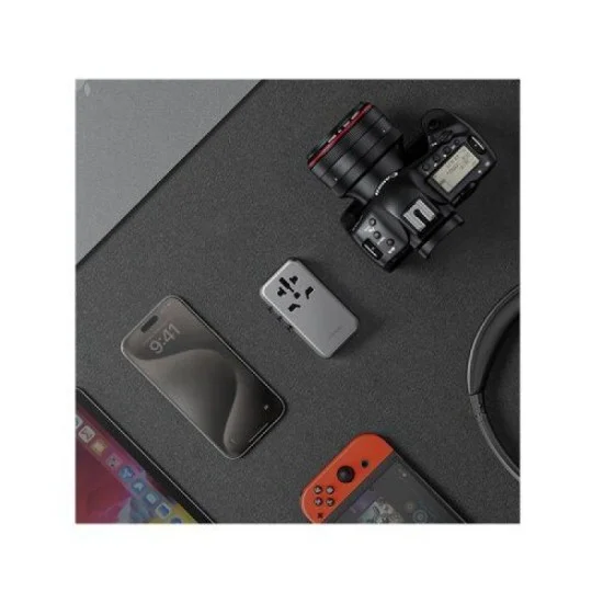 Energea Travelworld Adapter Gan120, 1A3C 120W - Gunmetal